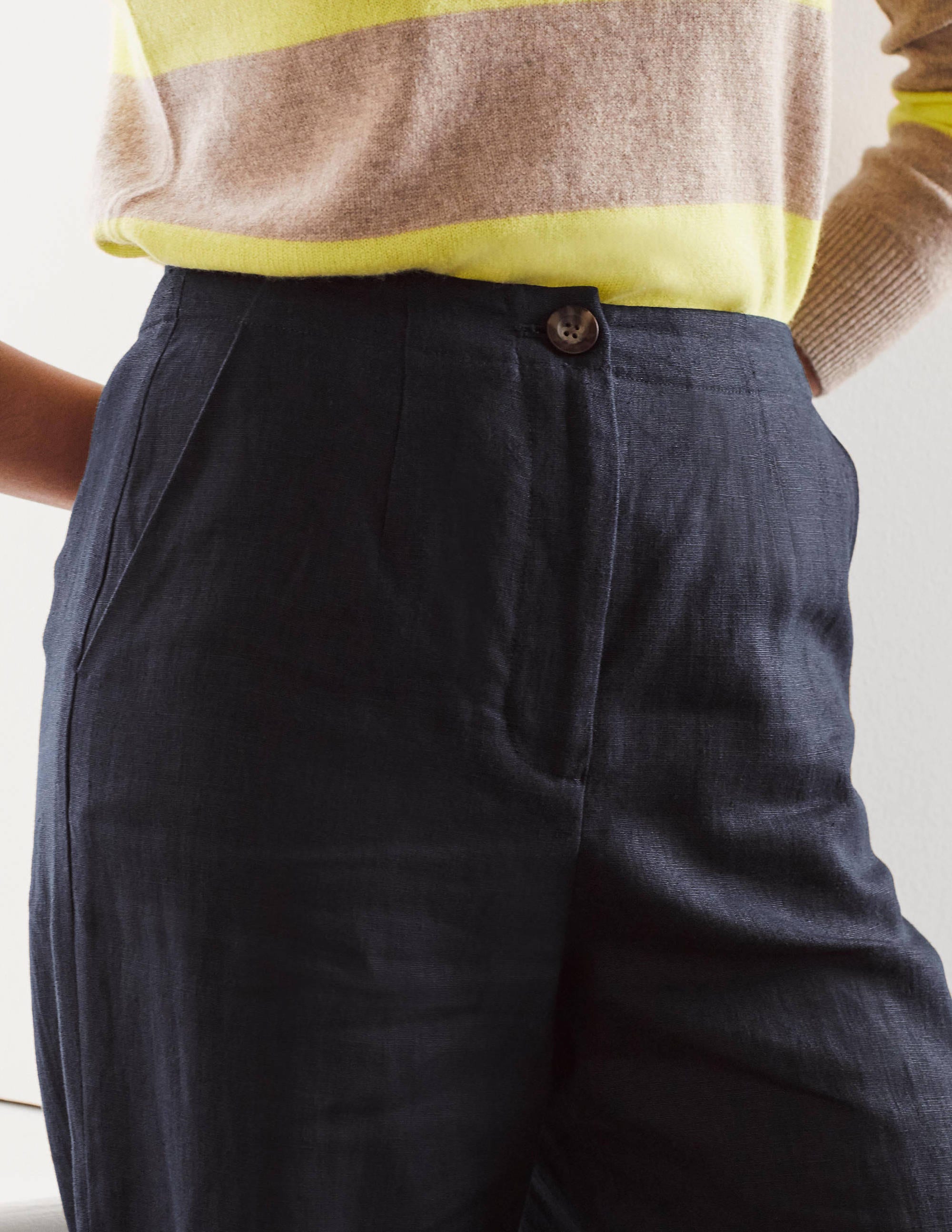 Eldon Linen Trousers-Navy - Image 3