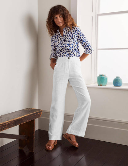 Eldon Linen Trousers-White-4