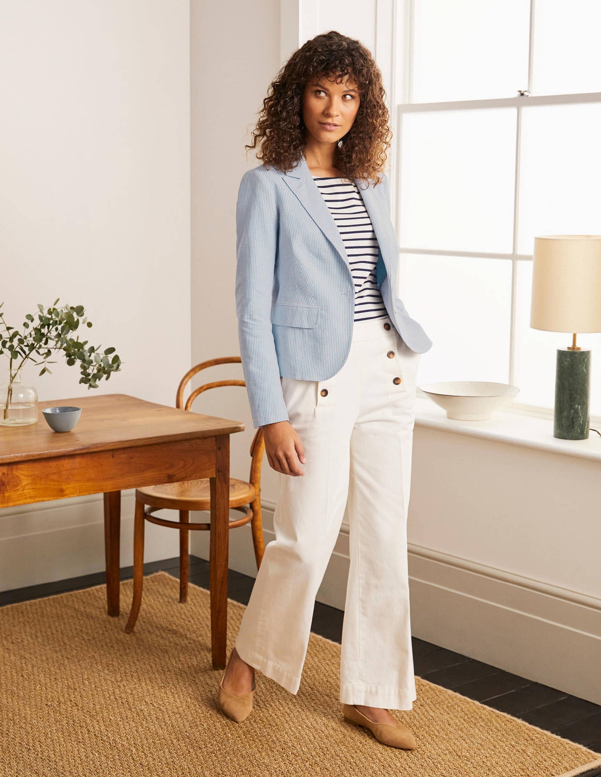 Framlingham Blazer-Cabin and Ivory Stripe-1