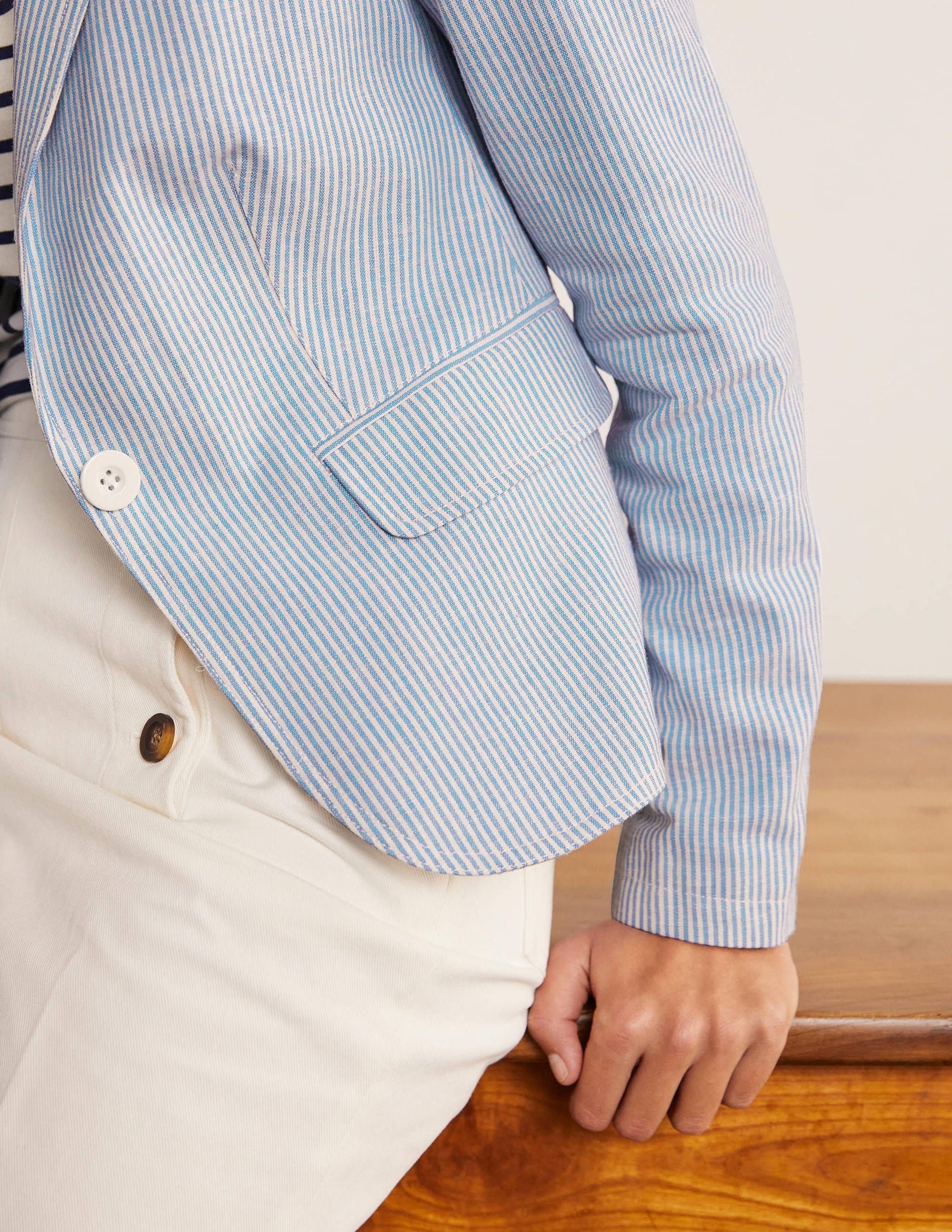 Framlingham Blazer-Cabin and Ivory Stripe-3