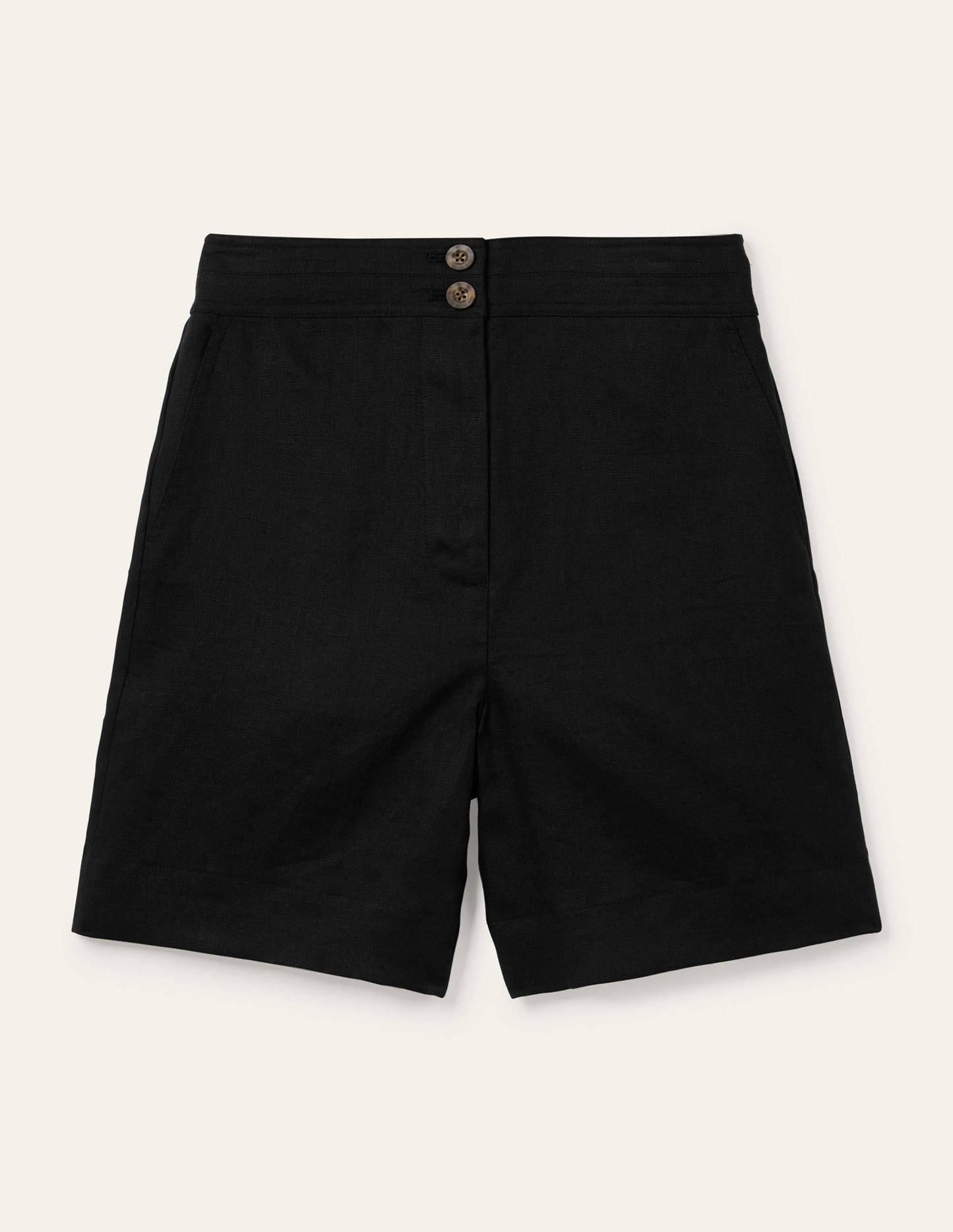 Cornwall Linen Shorts-Black