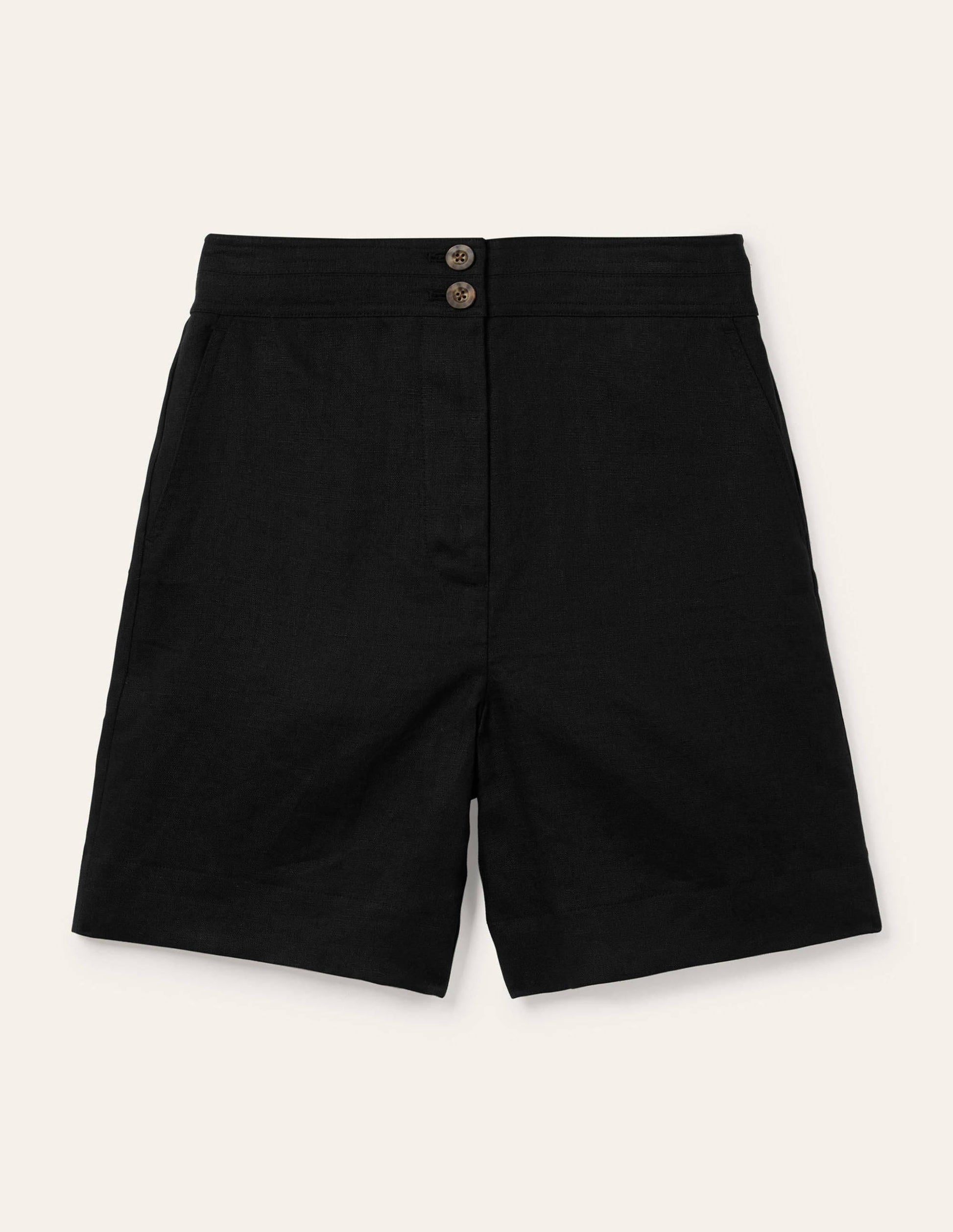 Cornwall Linen Shorts-Black-5