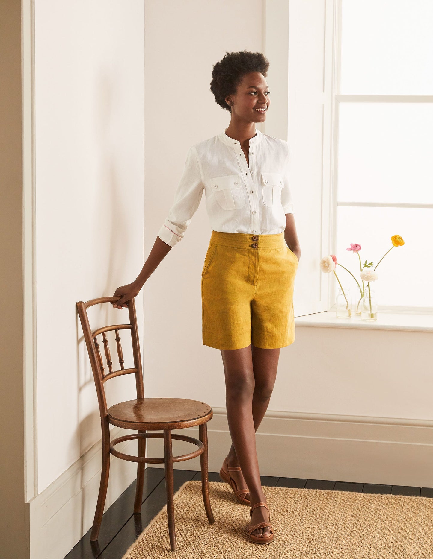 Cornwall Linen Shorts-Tuscan Sun