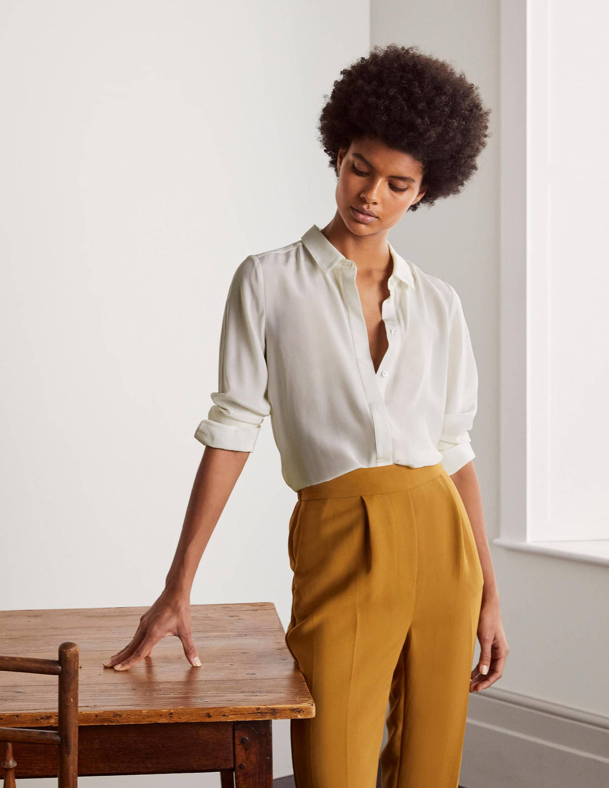 Silk Shirt-Ivory-1