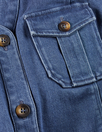 Cecily Shirt Dress-Mid Vintage Denim-5