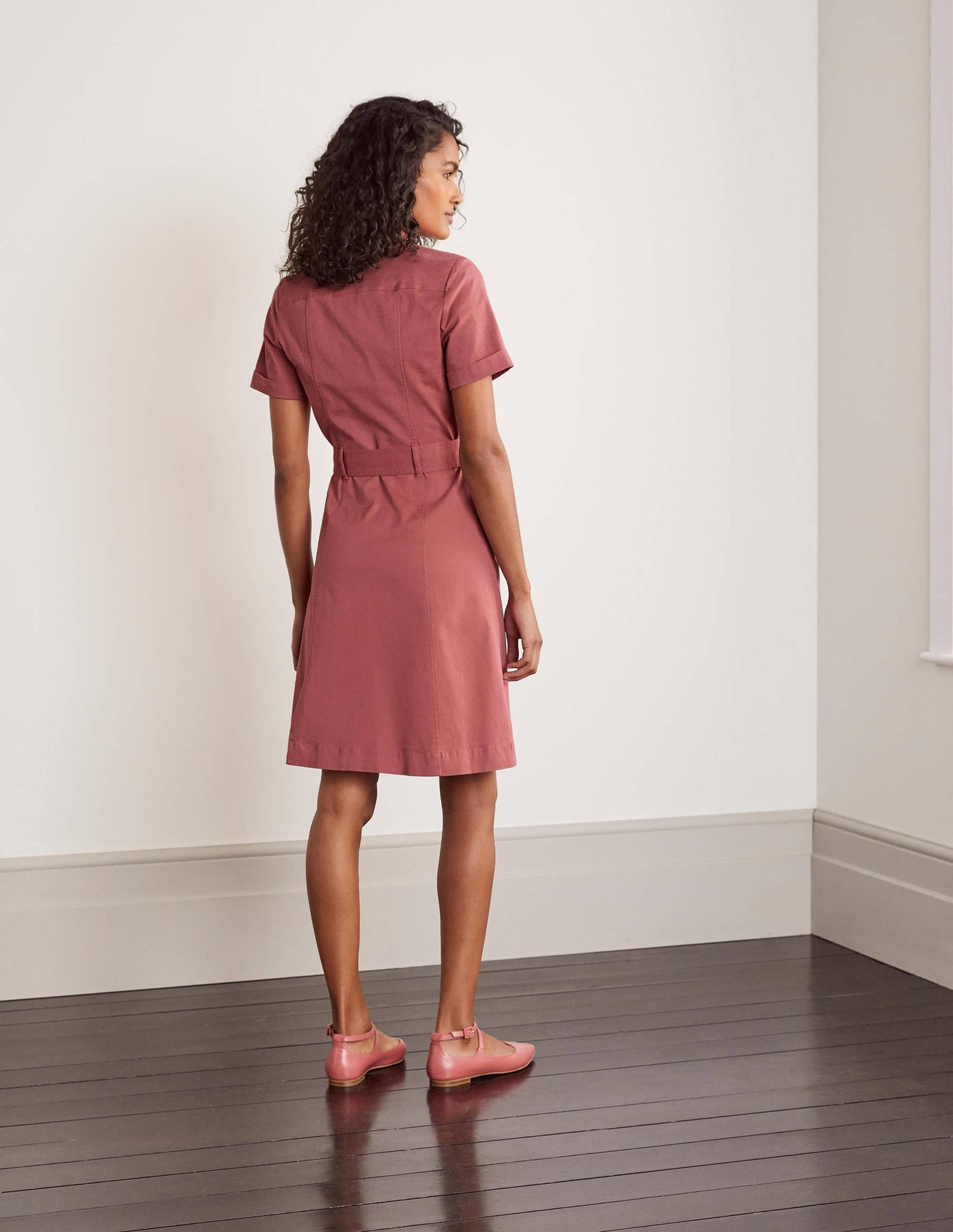 Cecily Shirt Dress-Dusty Rose