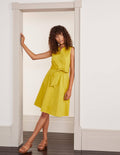 Mischa Belted Dress-Chartreuse