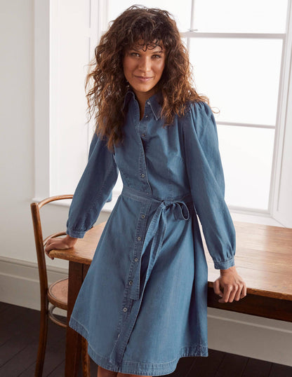 Charlotte Shirt Dress-Mid Vintage Denim-1