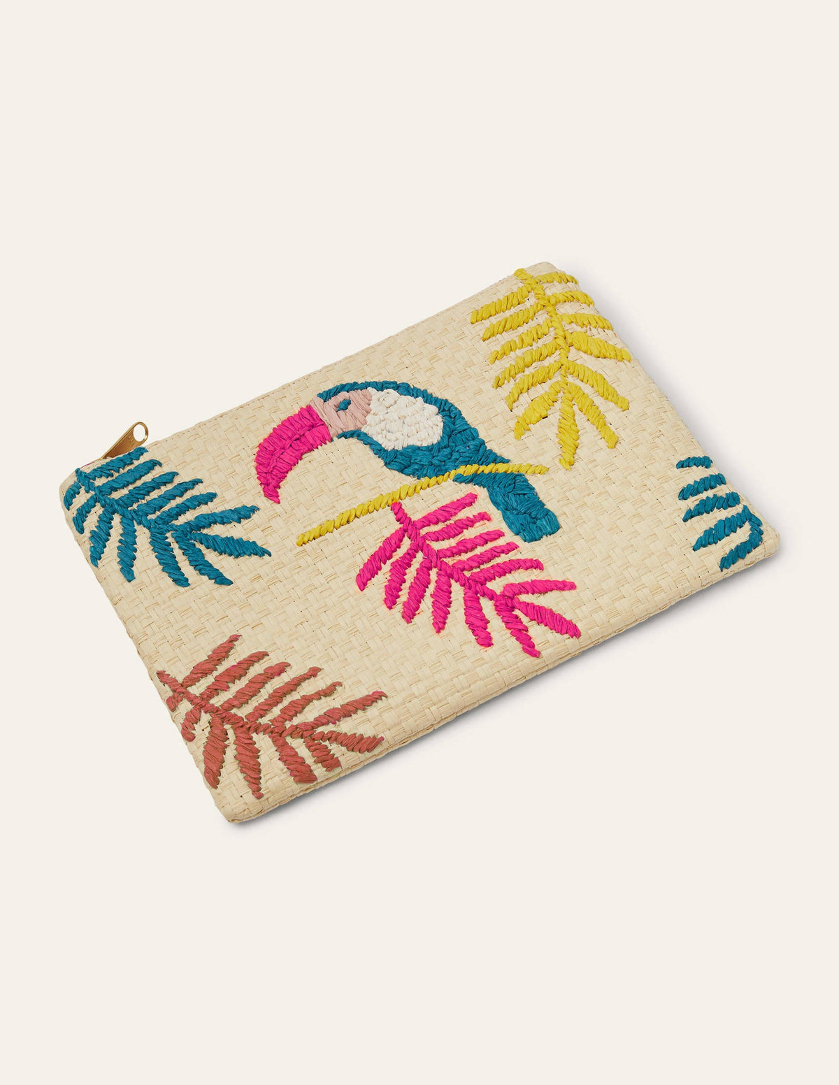 Embroidered Raffia Keepsake-Natural Toucan - Image 1
