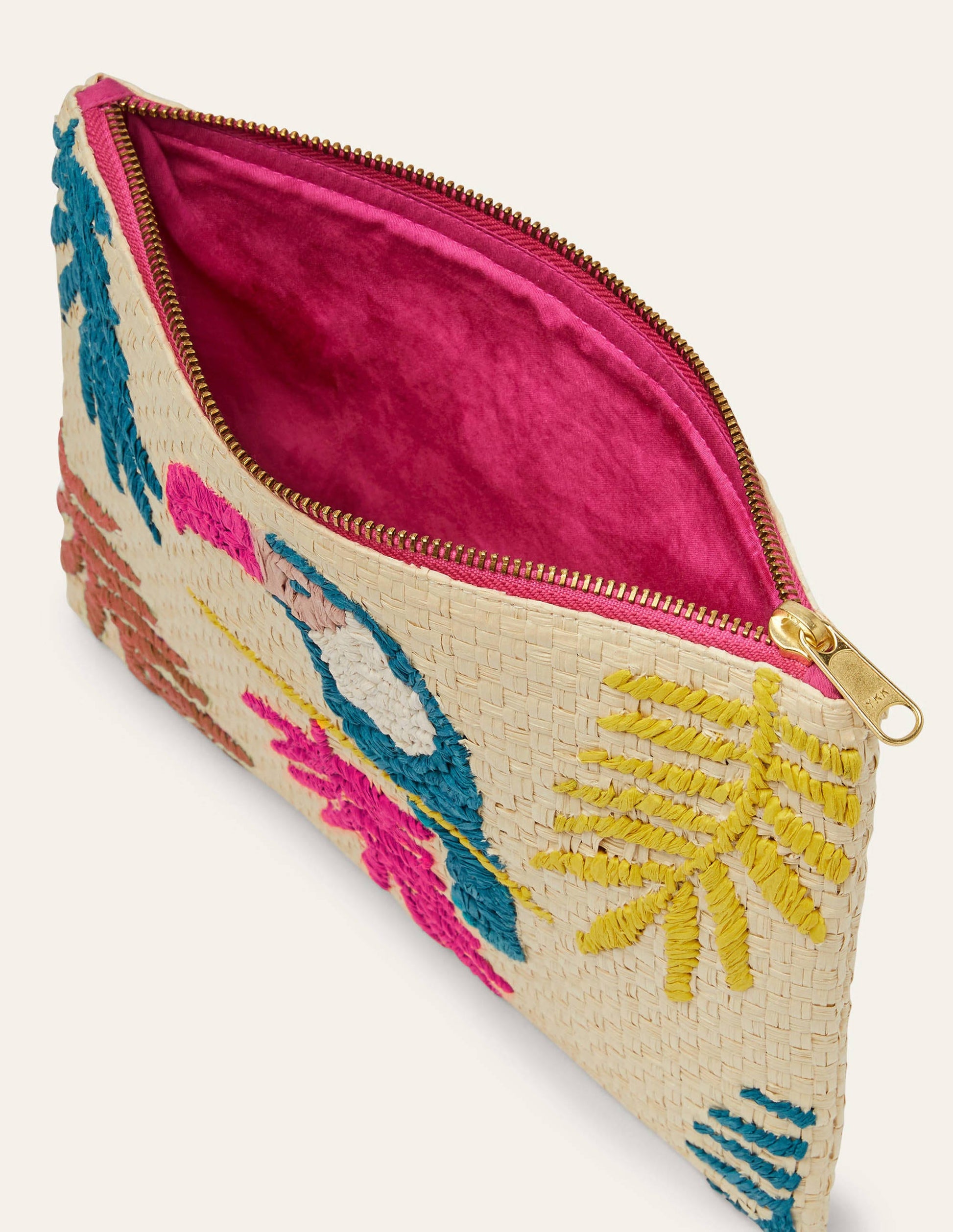 Embroidered Raffia Keepsake-Natural Toucan-2