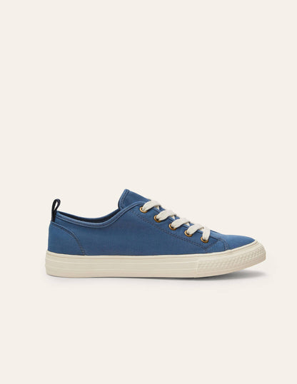 Cotton Canvas Plimsolls-Blue Chambray-1