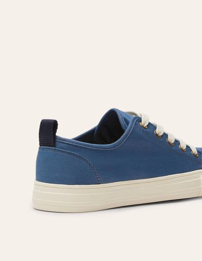Cotton Canvas Plimsolls-Blue Chambray-2