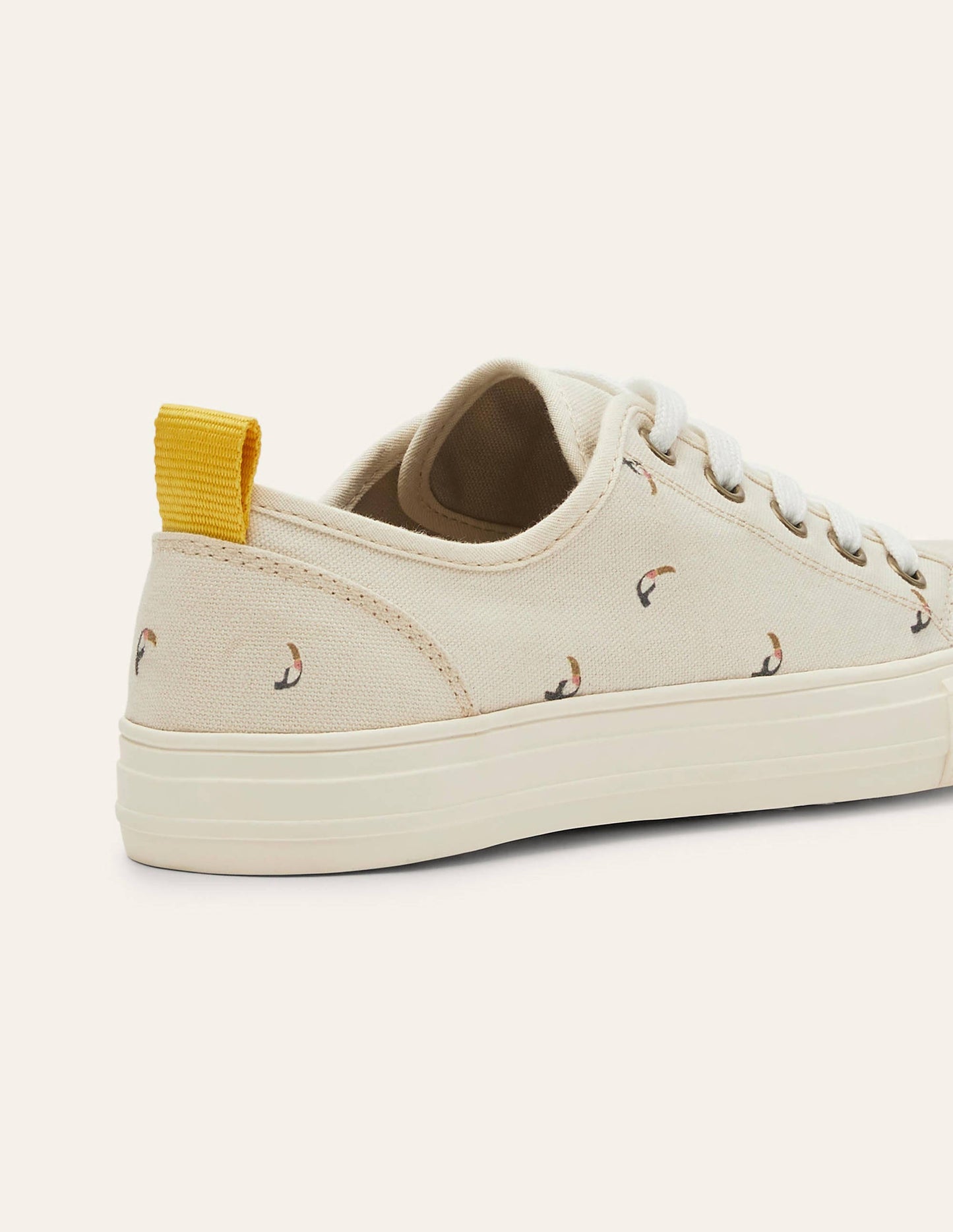 Cotton Canvas Plimsolls-Ecru Toucan