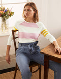 Lorna Baseball Jersey Top-Soft Peony and Ivory