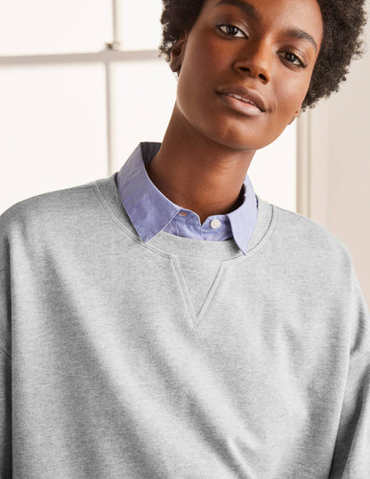 Cropped Sweatshirt-Grey Marl-1
