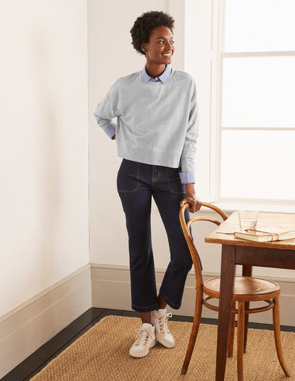 Cropped Sweatshirt-Grey Marl-2