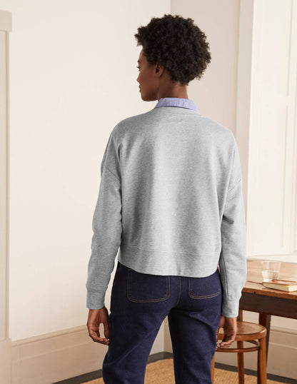 Cropped Sweatshirt-Grey Marl-3