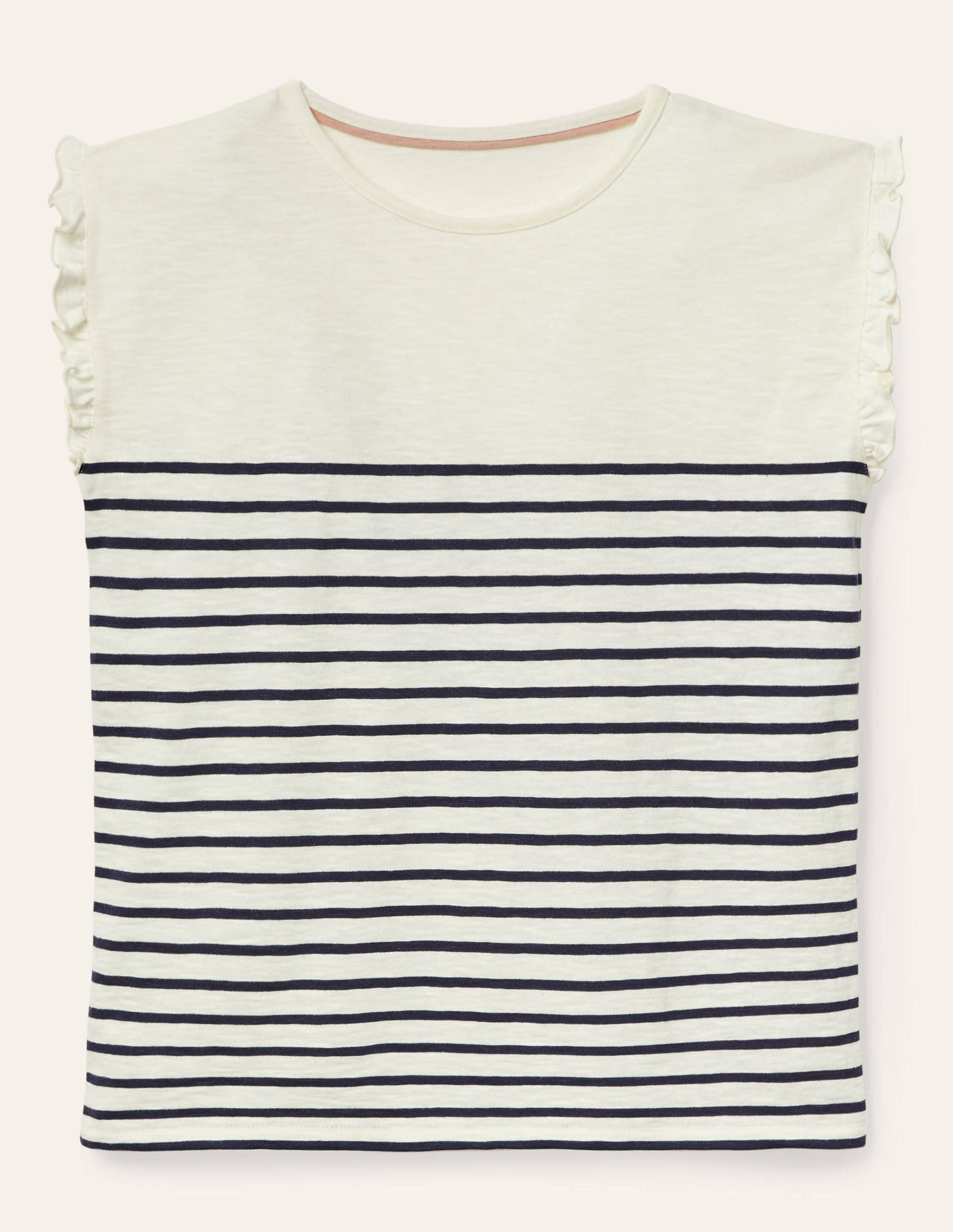 Faye Jersey Top-Ivory/ Navy - Image 5
