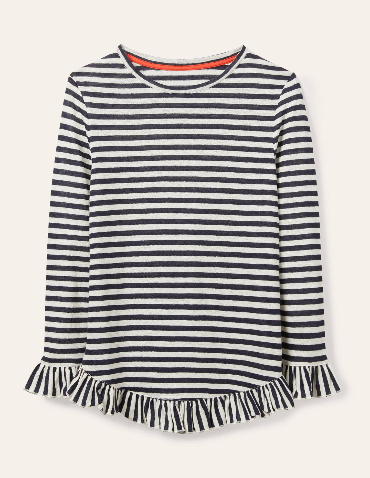 Dorothy Linen Jersey Top-Navy/ Ivory