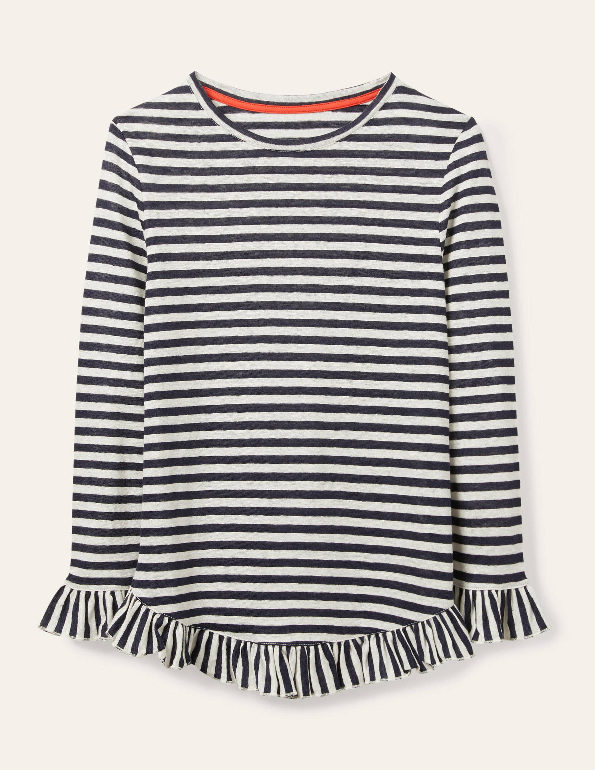 Dorothy Linen Jersey Top-Navy/ Ivory-5