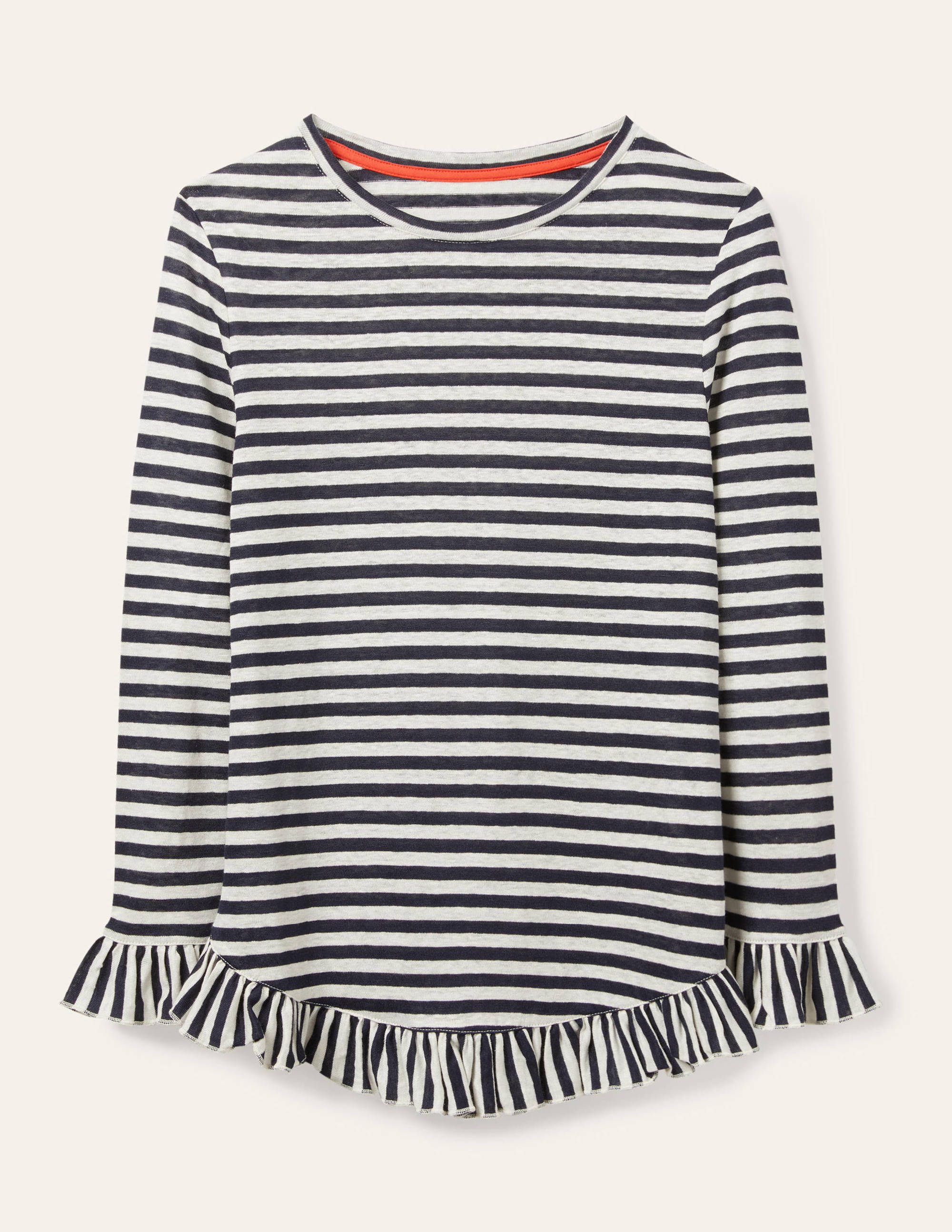 Dorothy Linen Jersey Top-Navy/ Ivory - Image 5