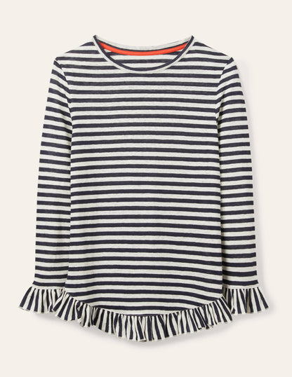 Dorothy Linen Jersey Top-Navy/ Ivory-5