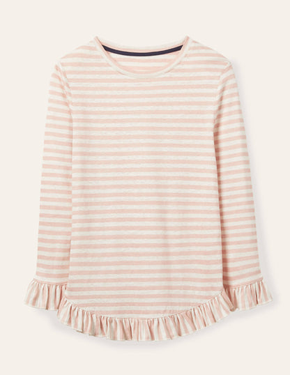 Dorothy Linen Jersey Top-Milkshake/ Ivory-5