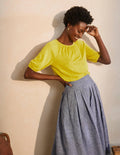 Tabitha Linen Jersey Top-Chartreuse