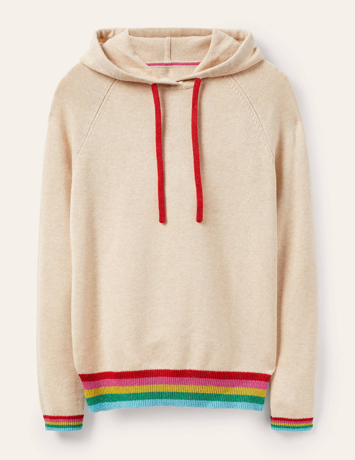 Morton Knitted Hoodie-Oatmeal Melange - Image 5
