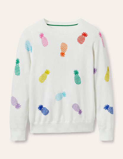 Banbury Cotton Jumper-Ivory Pineapples-6