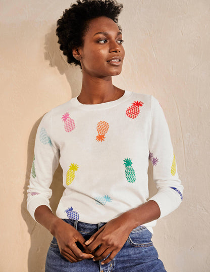 Banbury Cotton Jumper-Ivory Pineapples-4