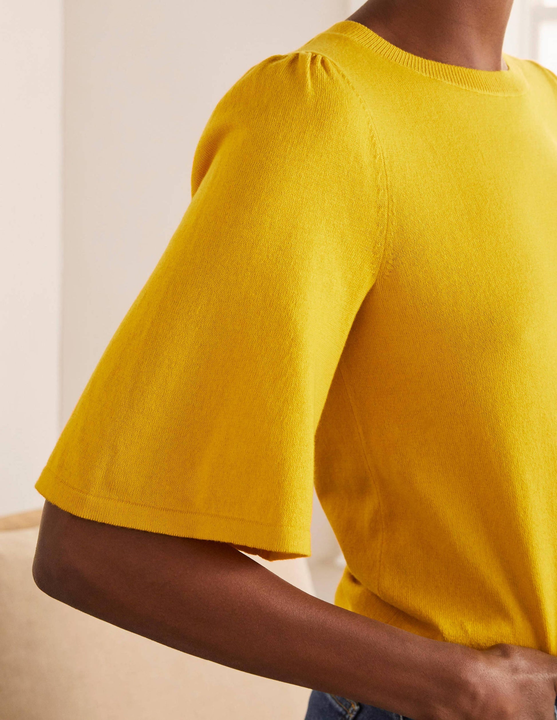 Abbotsbury Knitted Tee-Daffodil-4