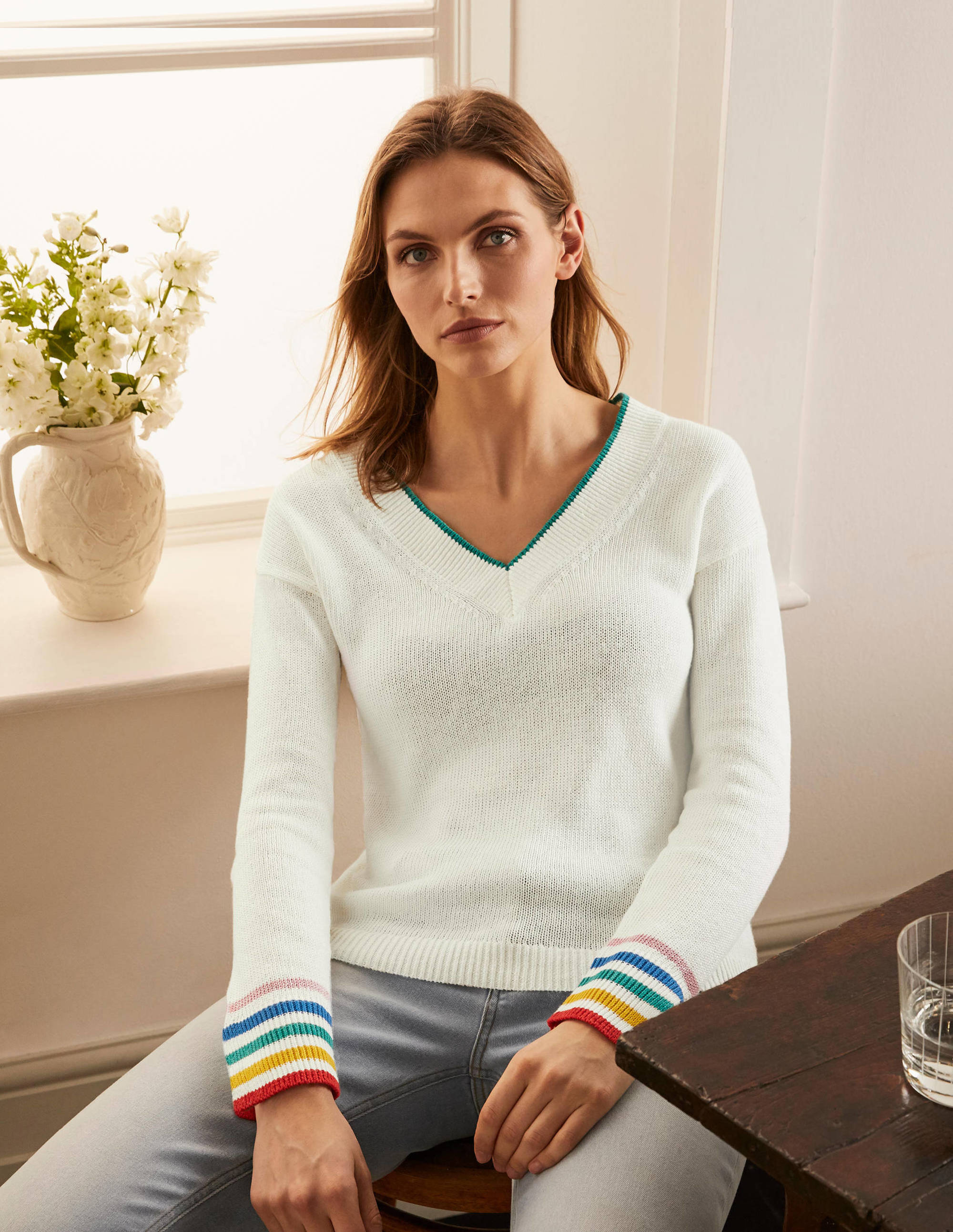 Bamburgh Relaxed Jumper-Ivory - Image 1