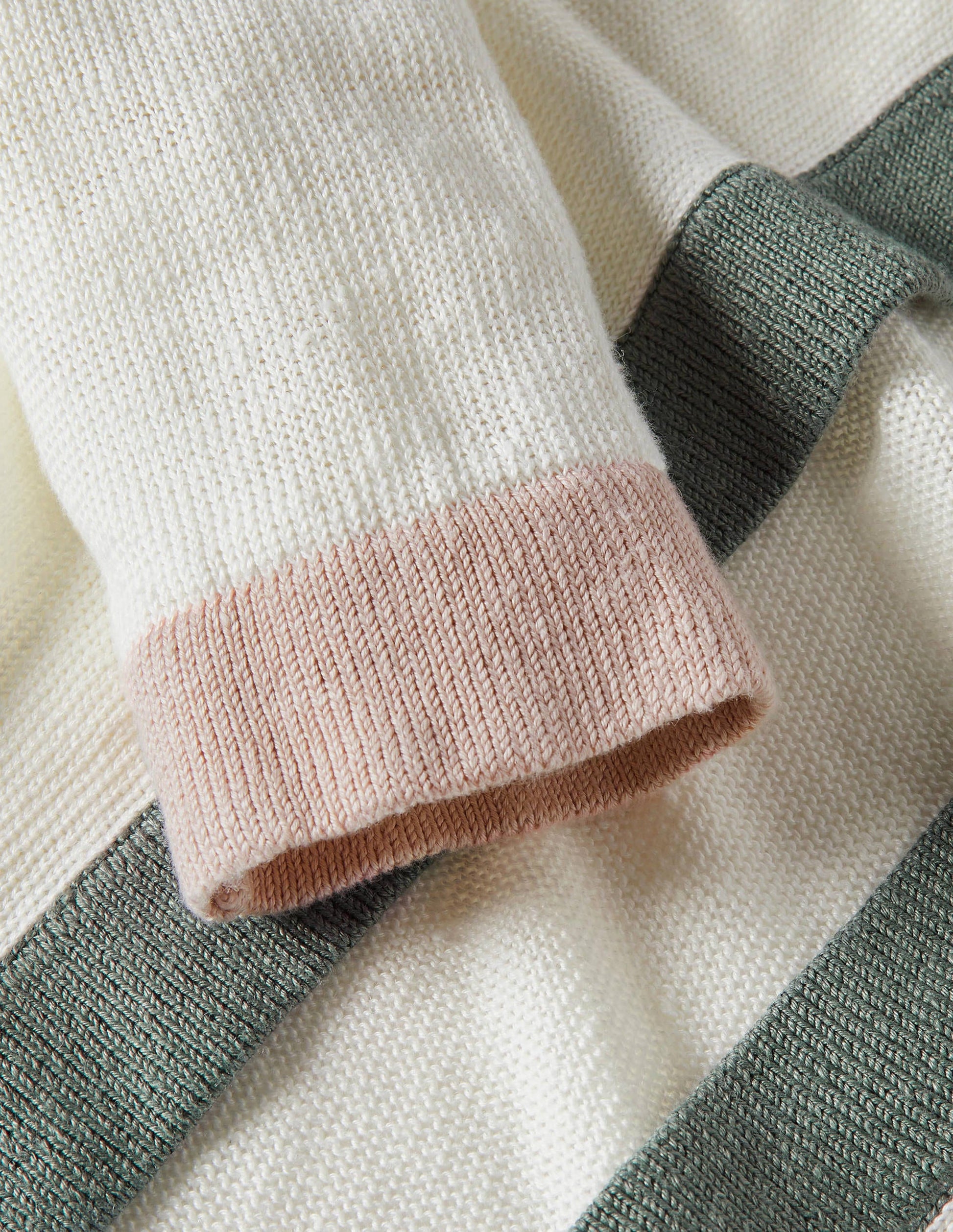 Stripe Trim Linen Cardigan-Ivory Colourblock-6