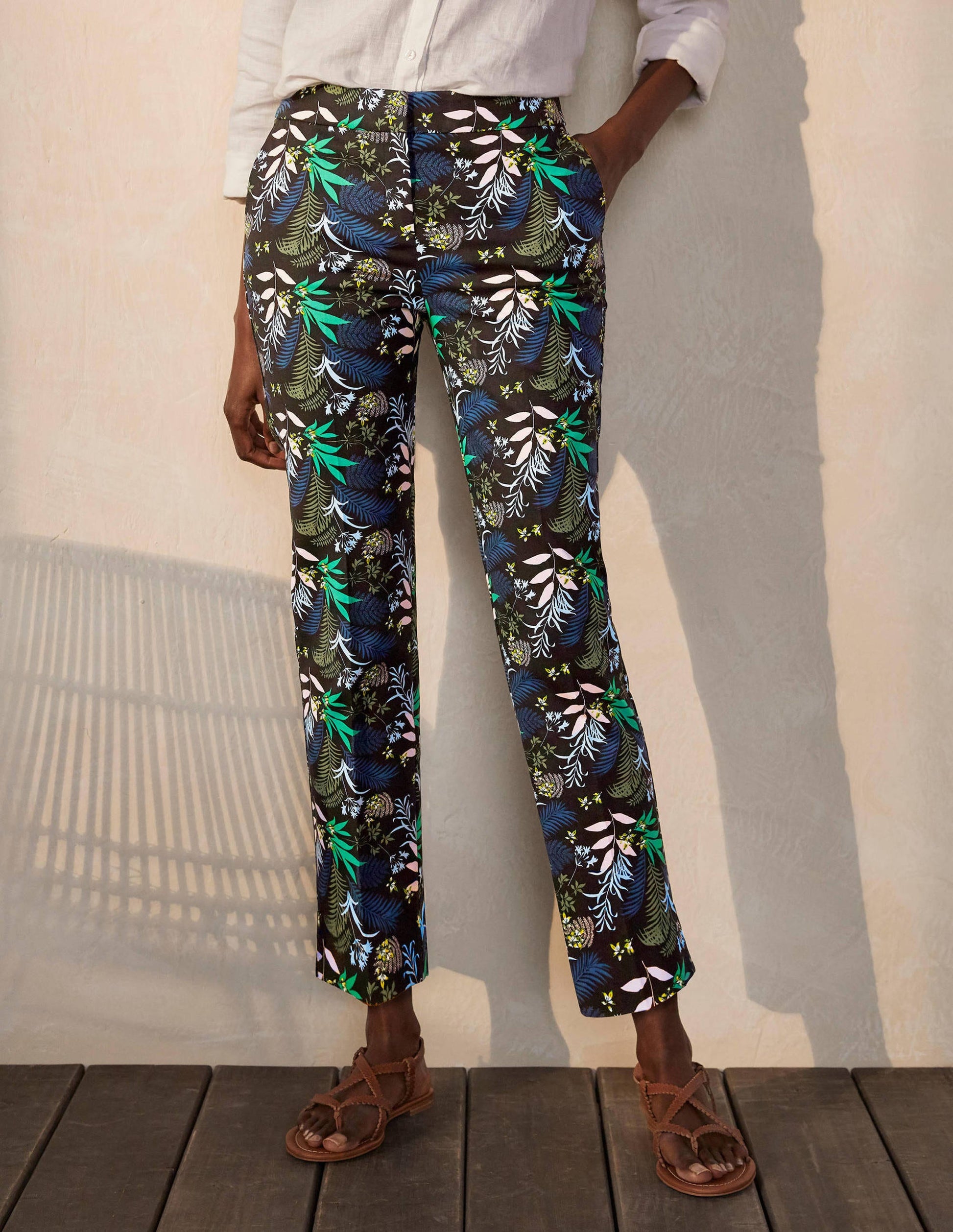 Richmond 7/8 Trouser-Black, Safari Fern-1