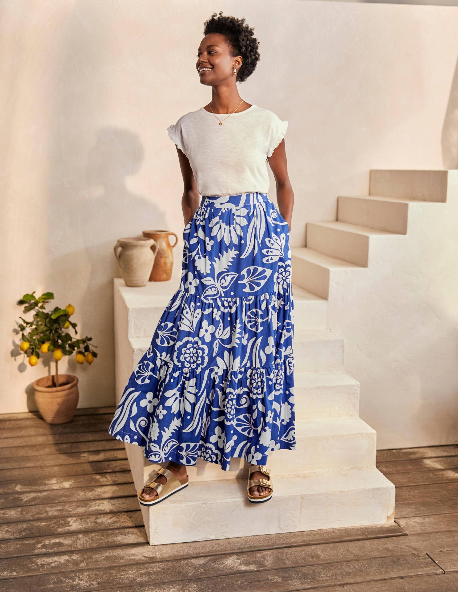 Lorna Tiered Maxi Skirt-Summit, Garden Tropic-5
