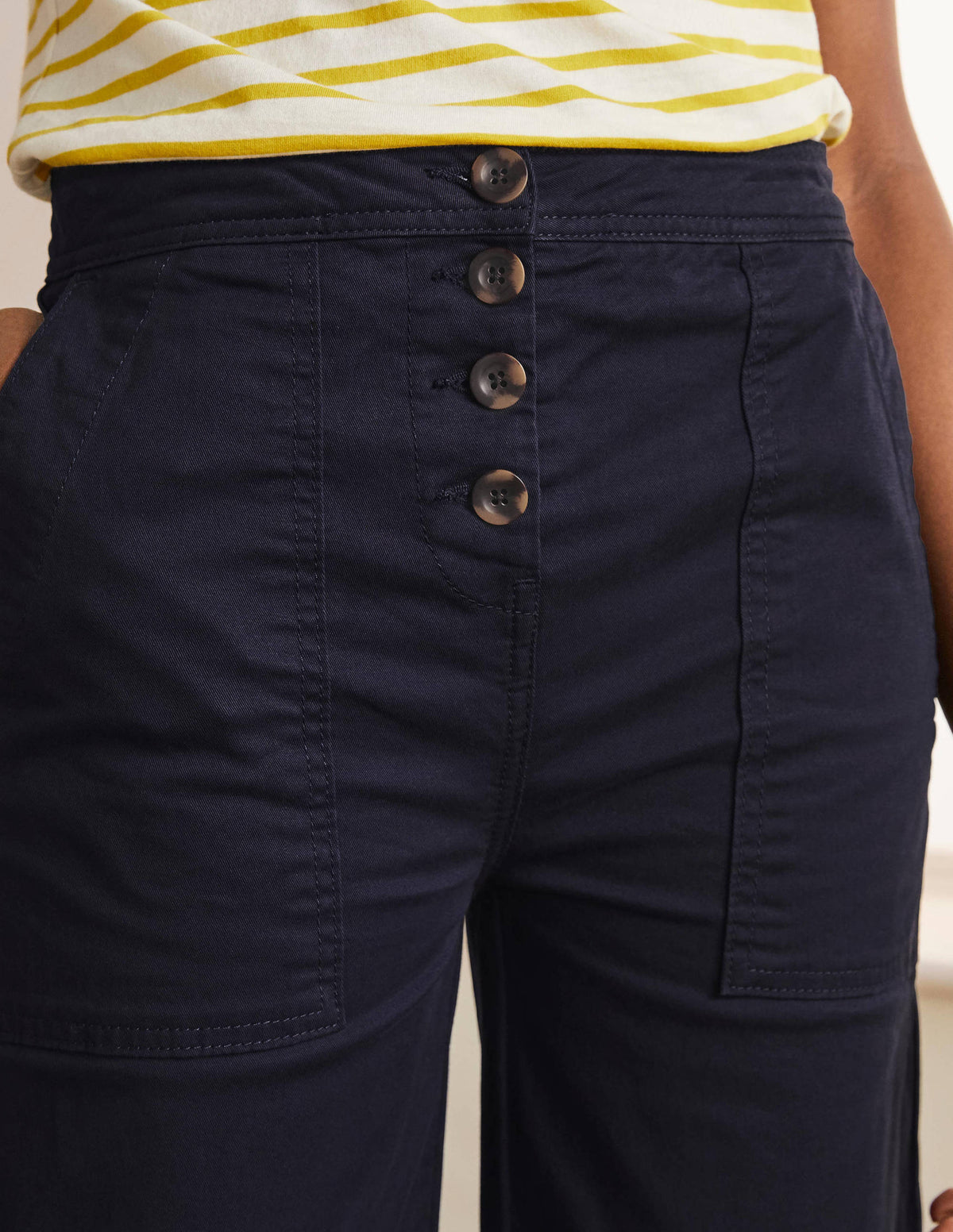 Beaufort Button Fly Trousers-Navy - Image 3