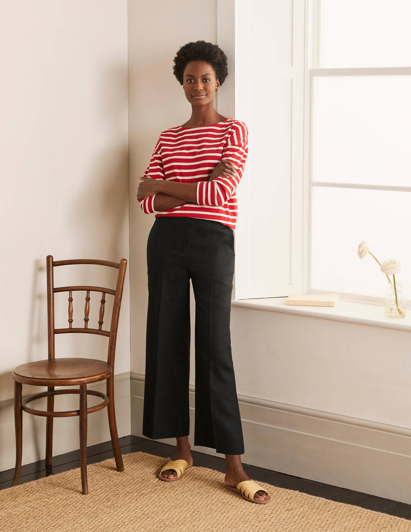 Cornwall Linen Trousers-Black