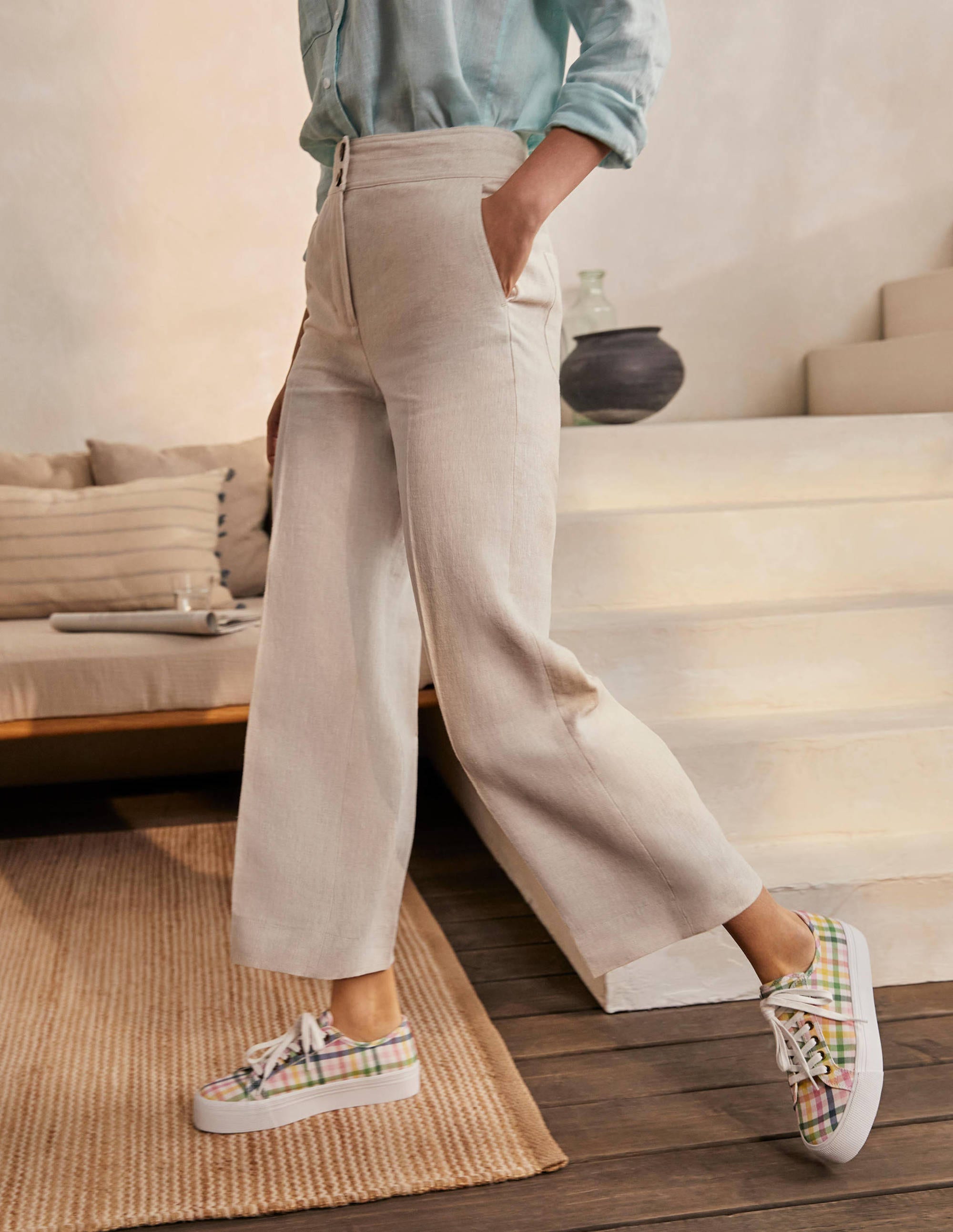 Cornwall Linen Trousers-Natural - Image 1