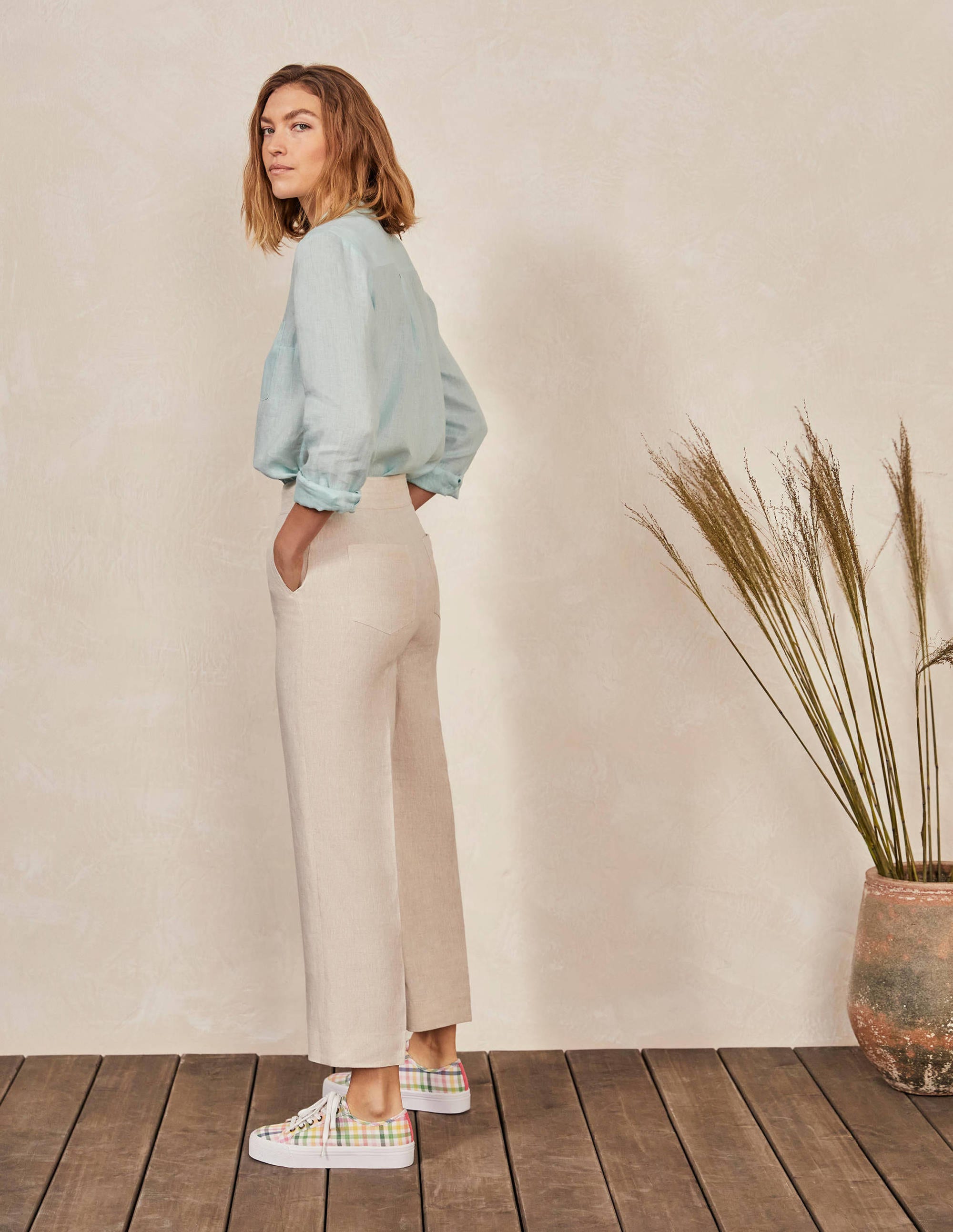 Cornwall Linen Trousers-Natural - Image 2