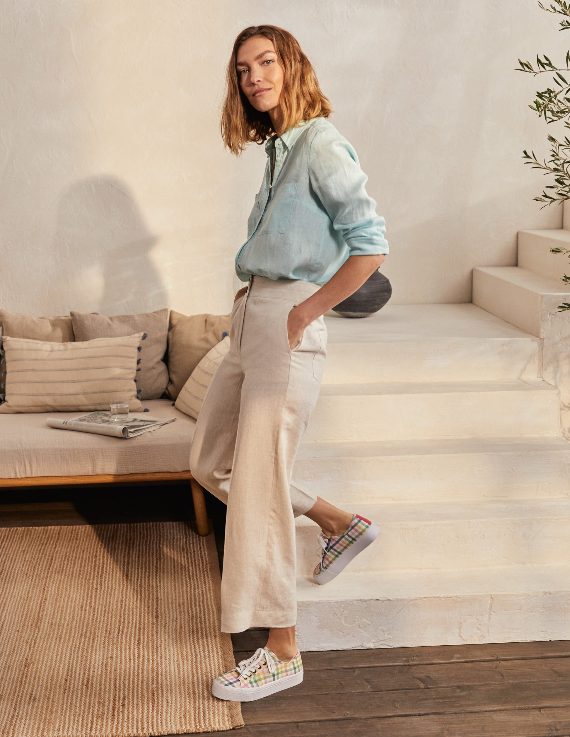 Cornwall Linen Trousers-Natural-4