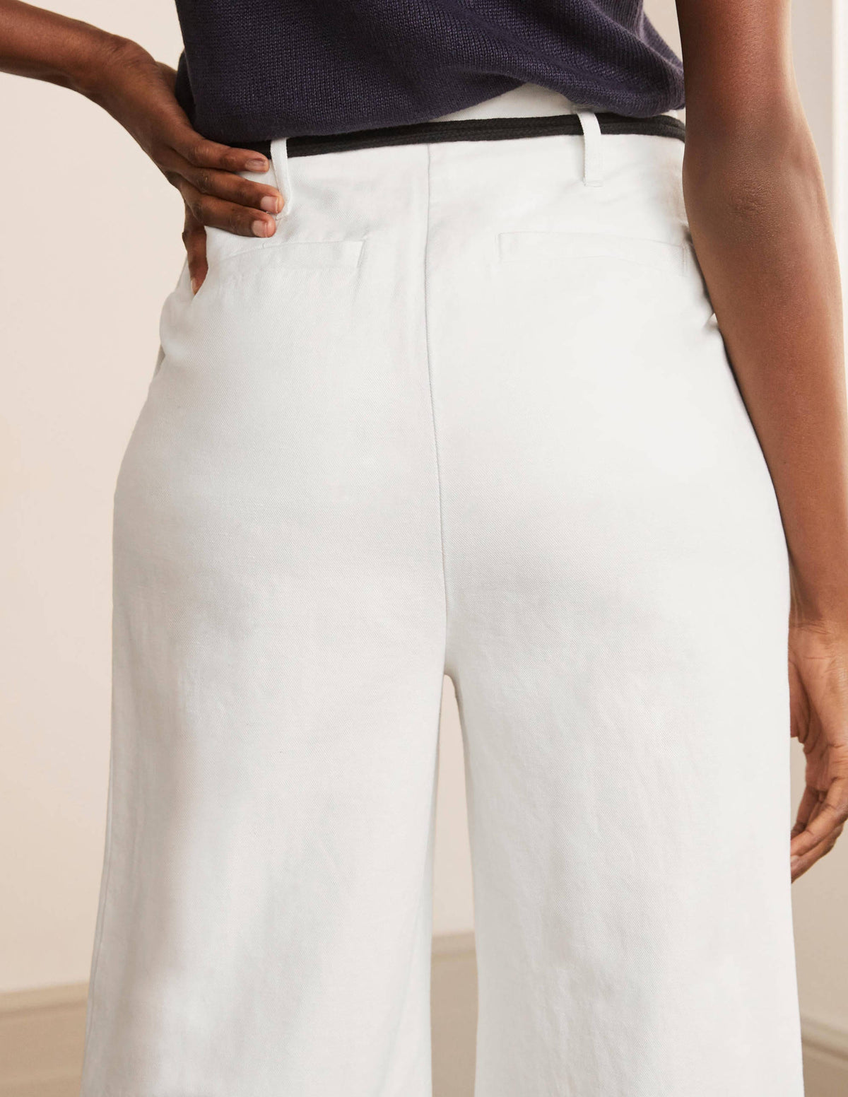 Portree Belted Trousers-White - Image 4