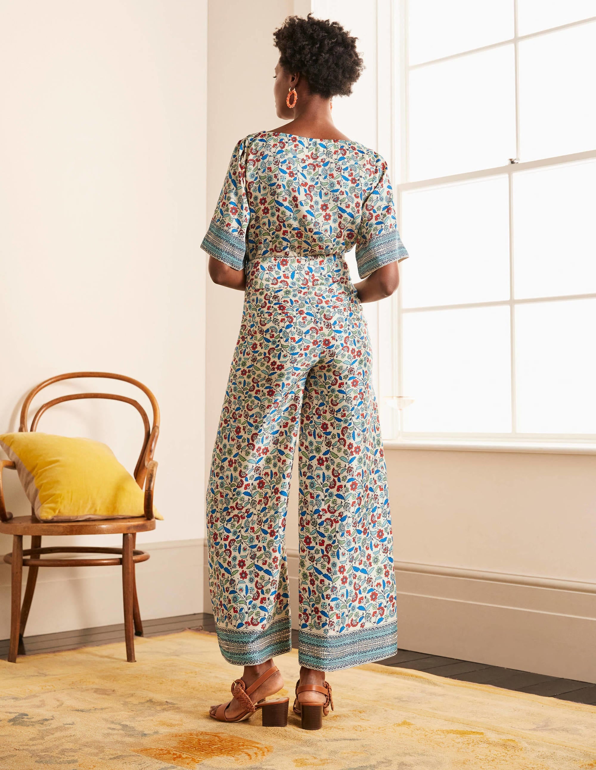 Elizabeth Trousers-Ivory, Trailing Posy - Image 3