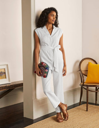 Catriona Linen Jumpsuit-White-6