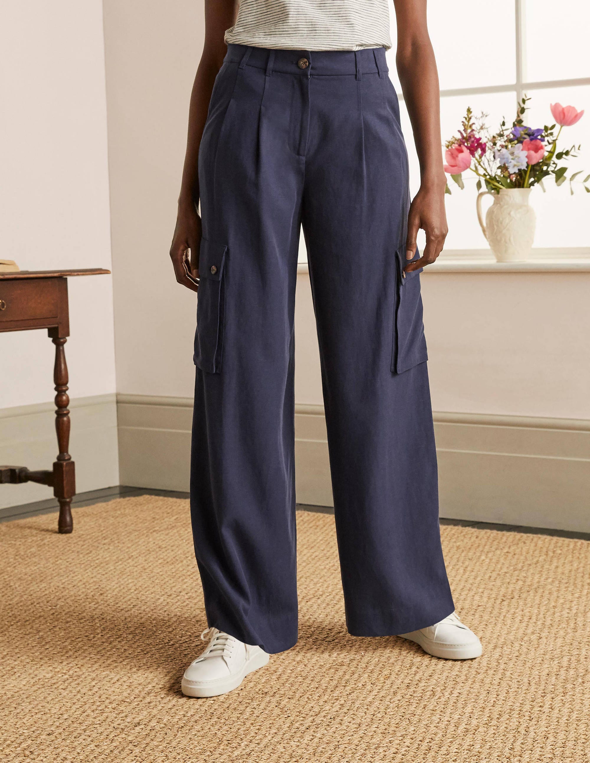 Ailesbury Cargo Trousers-Navy - Image 1