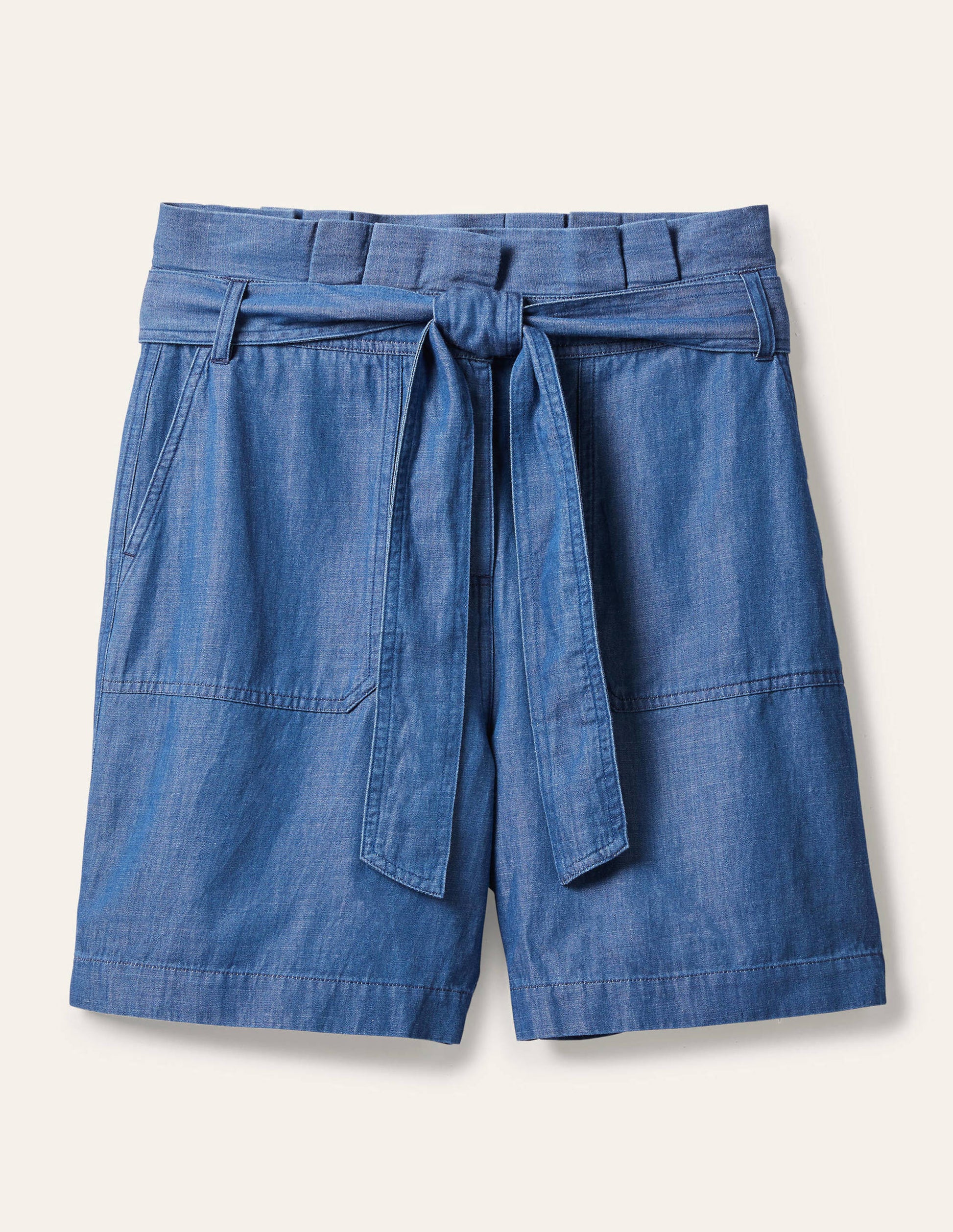 Elgin Paperbag Shorts-Chambray-5