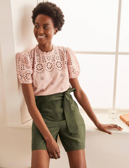 Elgin Paperbag Shorts-Khaki-5