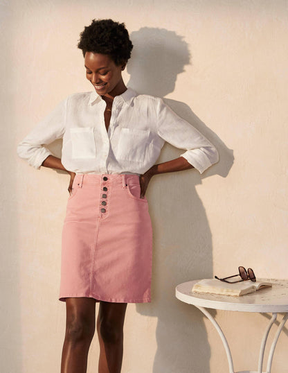 Amelie Girlfriend Skirt-Pale Pink Wash-4