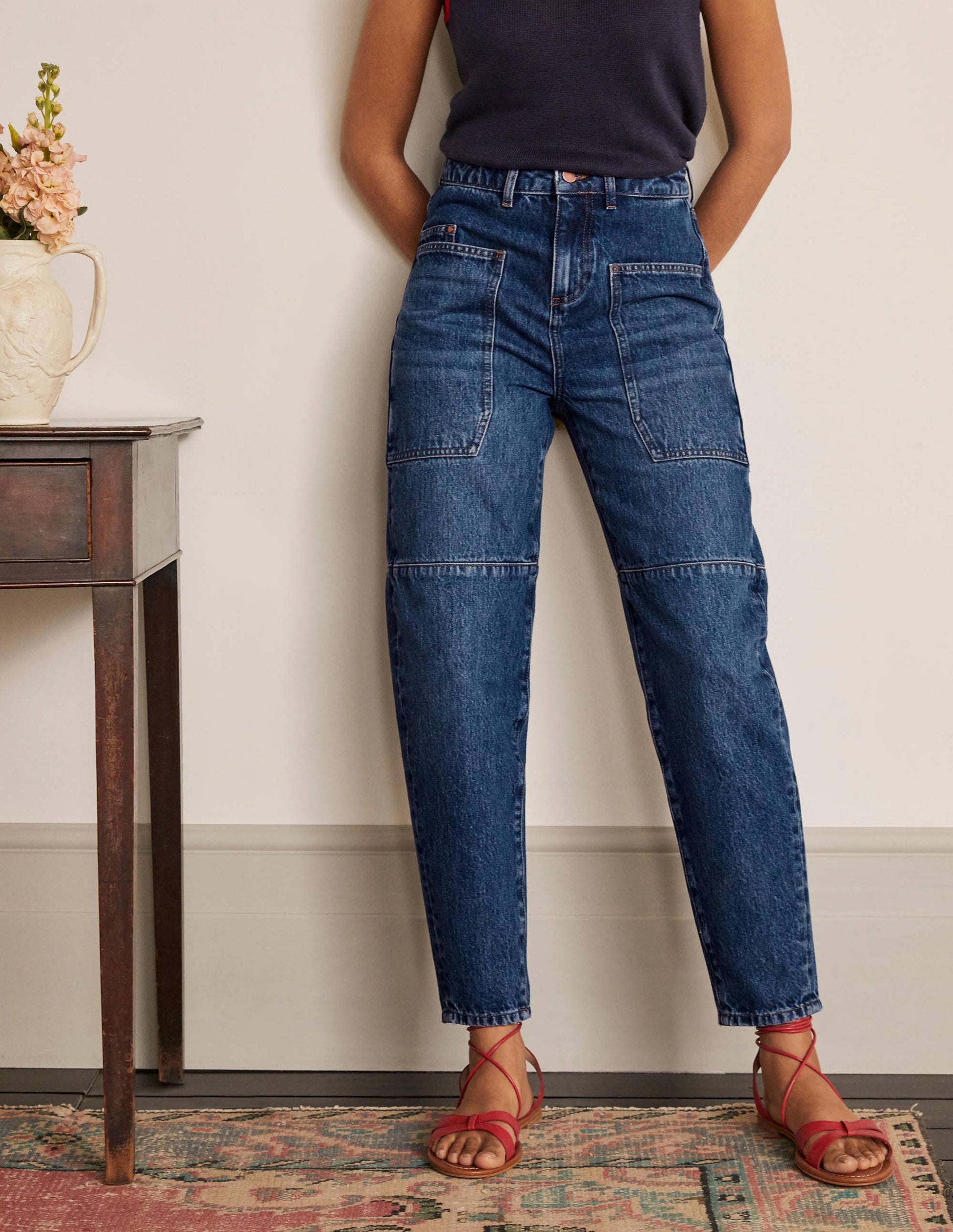 Big Pocket Balloon Jeans-Mid Vintage-1