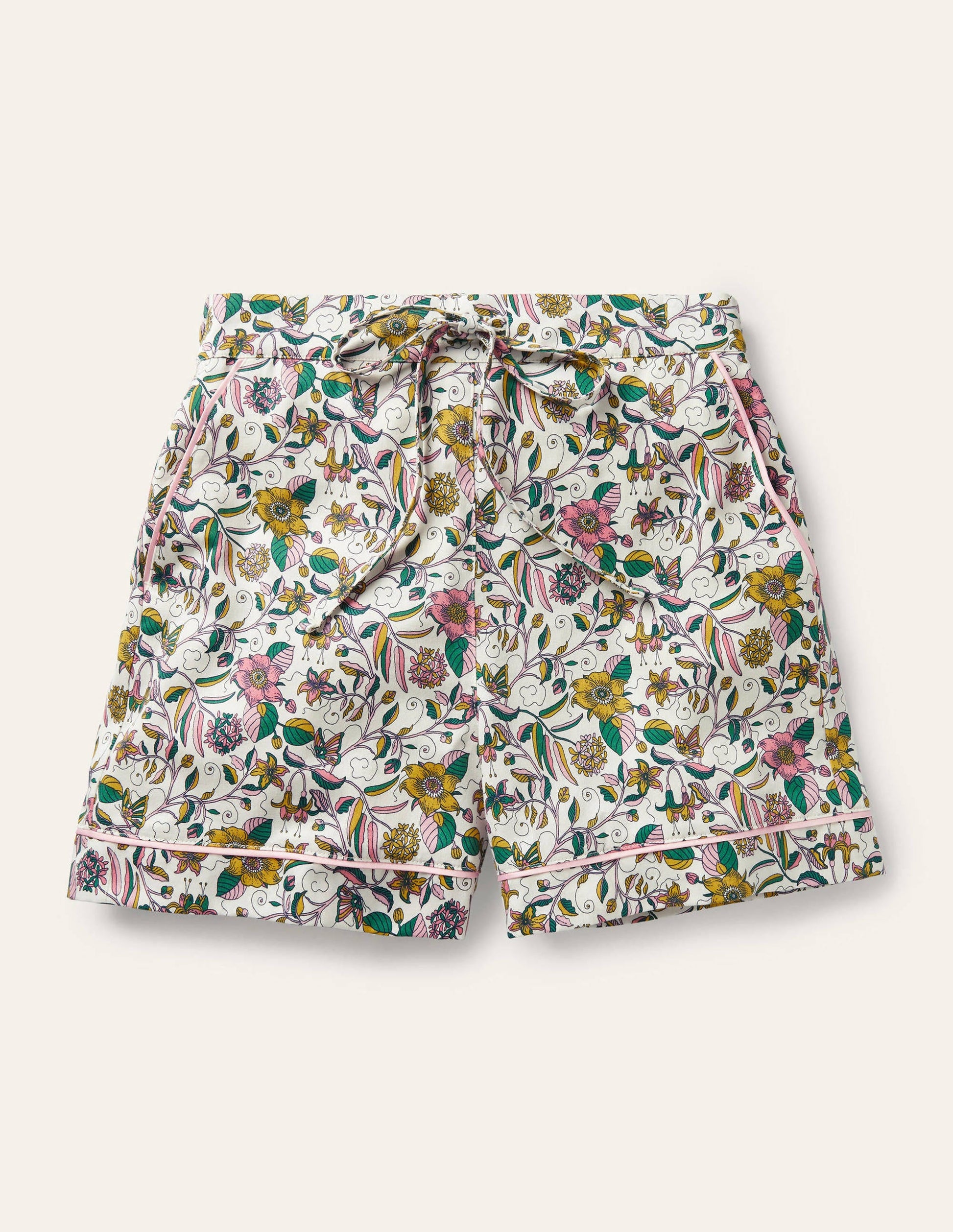 Easy Cotton Sleep Short-Ivory, Beautiful Garden-5